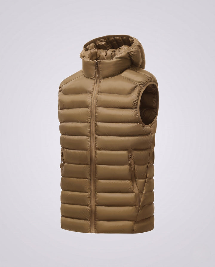 Męski Ultra-lekki Pikowany Kamizelka termiczna z Kaptur, Packable Feature &amp; Wind-resistant Surface