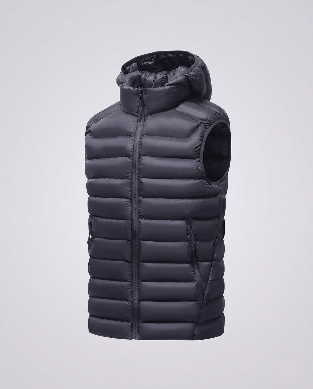 Męski Ultra-lekki Pikowany Kamizelka termiczna z Kaptur, Packable Feature &amp; Wind-resistant Surface