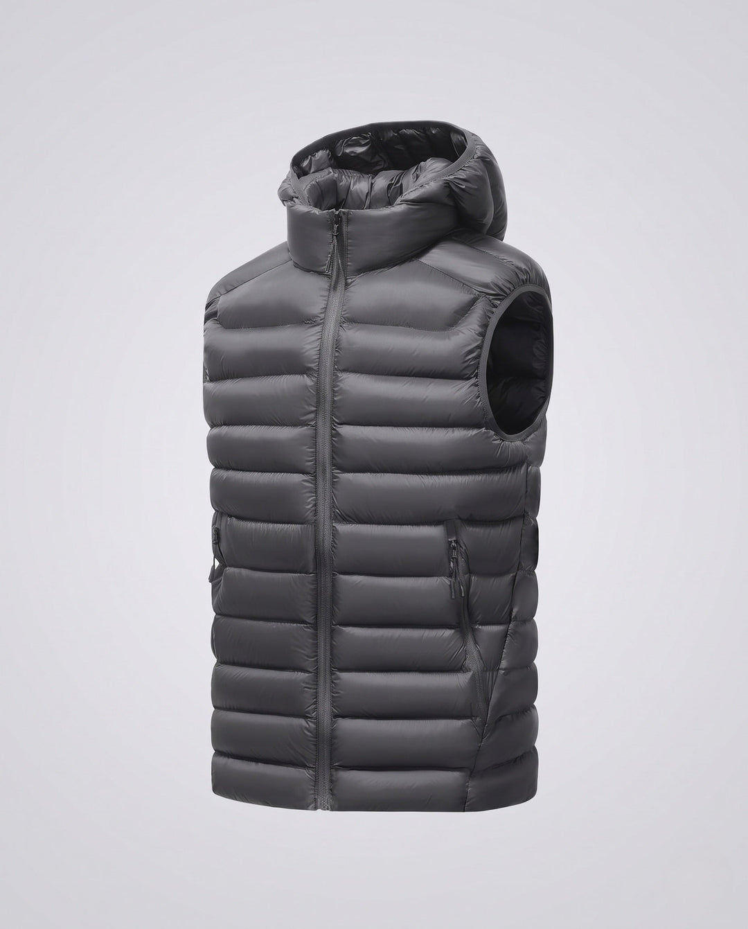 Męski Ultra-lekki Pikowany Kamizelka termiczna z Kaptur, Packable Feature &amp; Wind-resistant Surface