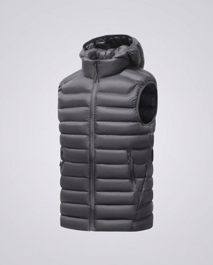 Męski Ultra-lekki Pikowany Kamizelka termiczna z Kaptur, Packable Feature &amp; Wind-resistant Surface