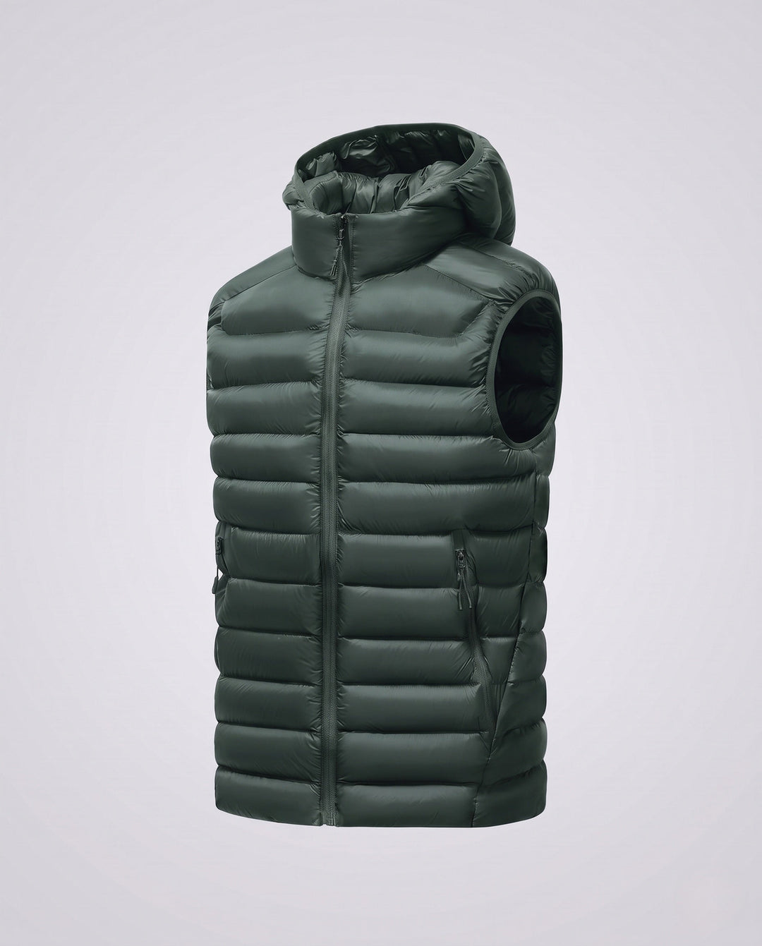 Męski Ultra-lekki Pikowany Kamizelka termiczna z Kaptur, Packable Feature &amp; Wind-resistant Surface
