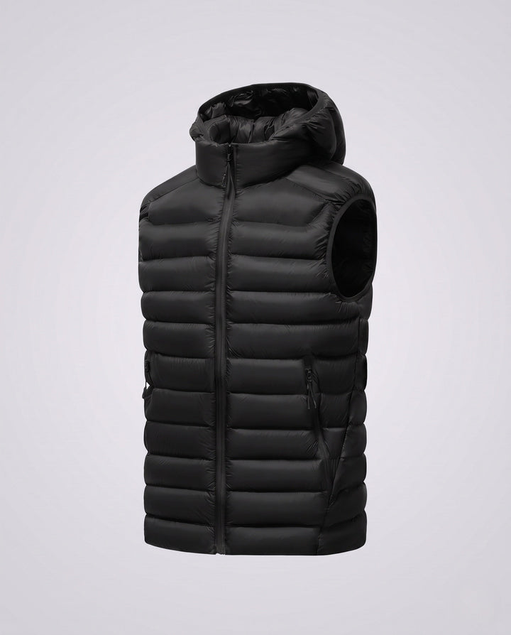 Męski Ultra-lekki Pikowany Kamizelka termiczna z Kaptur, Packable Feature &amp; Wind-resistant Surface