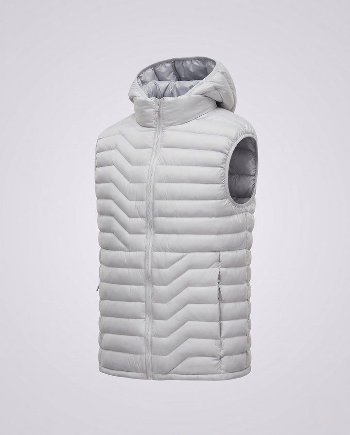 Męski Ultra-lekki Pikowany Kamizelka termiczna z Kaptur, Packable Feature &amp; Wind-resistant Surface