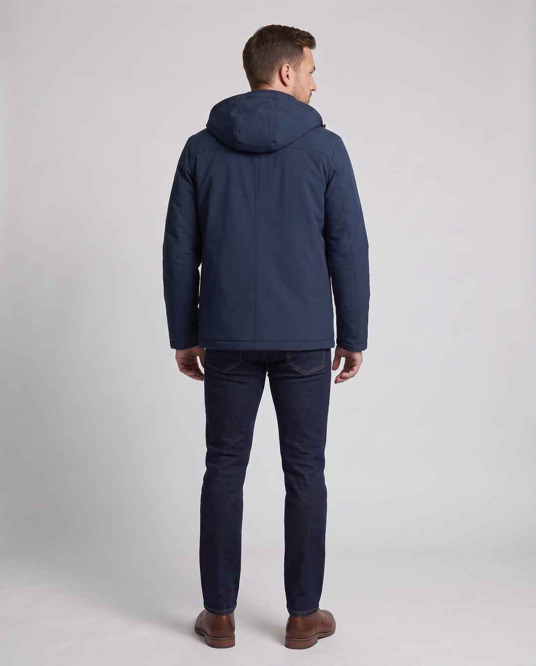 Mężczyźni Water-repellent Softshell Transitional Kurtka z Pikowany Termiczny Wewnętrzny Podszewka i Kaptur