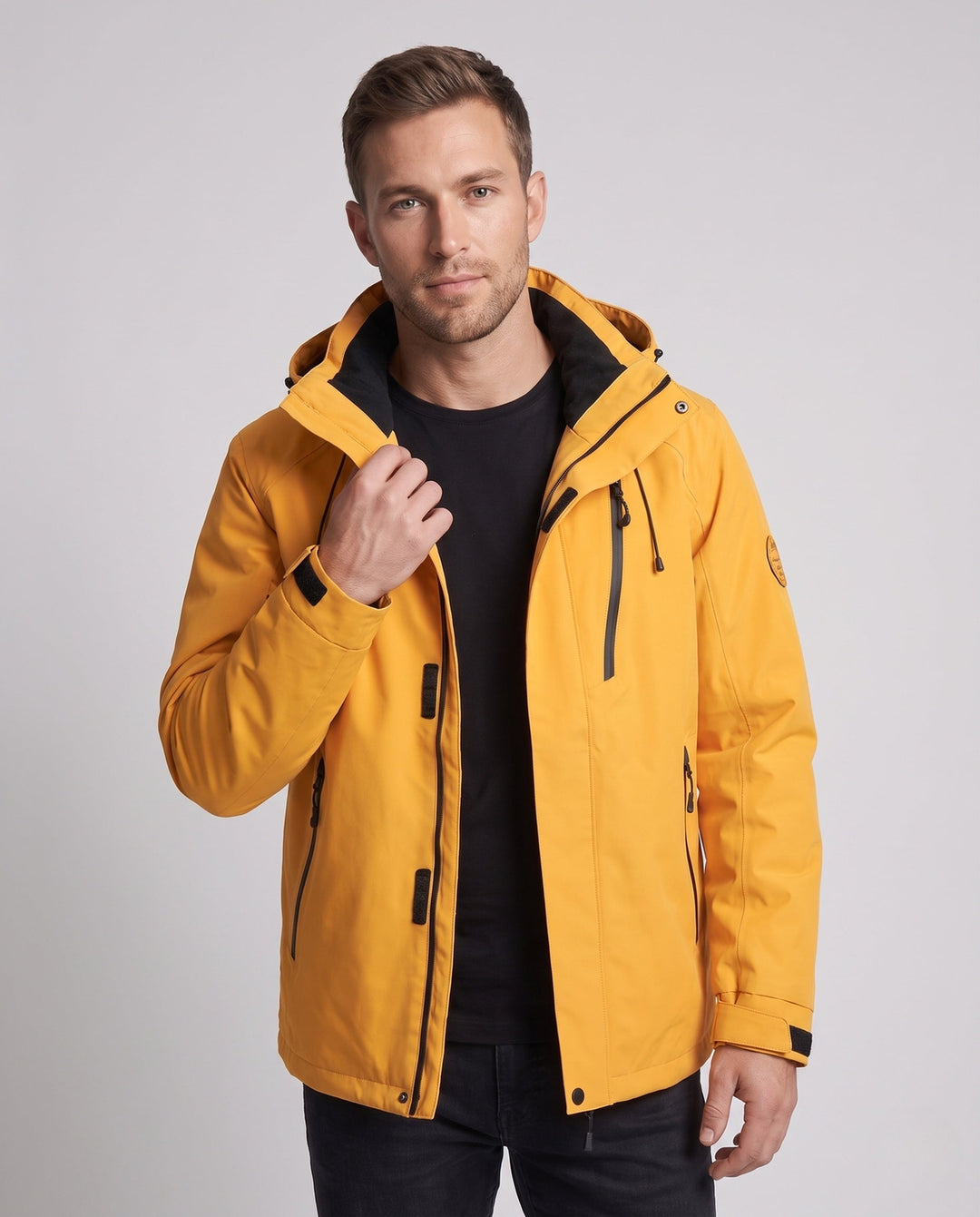 Męska wodoodporny Two-w-One kurtka outdoorowa z Removable fleece wner kurtka, kapturem &amp; Multifunctional kieszeniami
