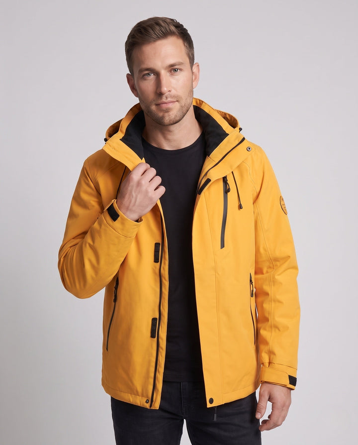 Męska wodoodporny Two-w-One kurtka outdoorowa z Removable fleece wner kurtka, kapturem &amp; Multifunctional kieszeniami