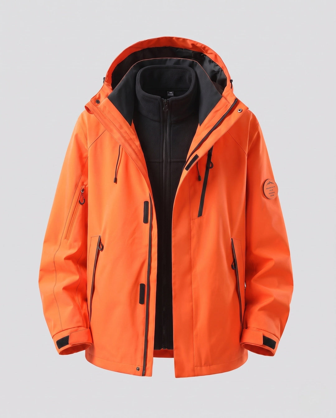 Męska wodoodporny Two-w-One kurtka outdoorowa z Removable fleece wner kurtka, kapturem &amp; Multifunctional kieszeniami