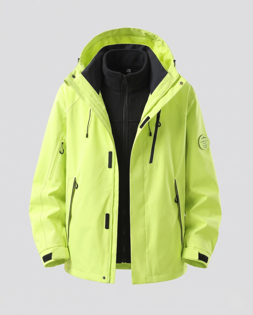 Męska wodoodporny Two-w-One kurtka outdoorowa z Removable fleece wner kurtka, kapturem &amp; Multifunctional kieszeniami