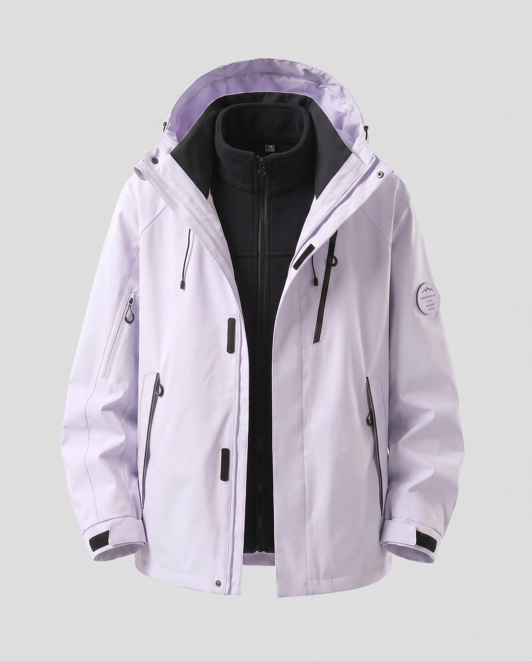 Męska wodoodporny Two-w-One kurtka outdoorowa z Removable fleece wner kurtka, kapturem &amp; Multifunctional kieszeniami