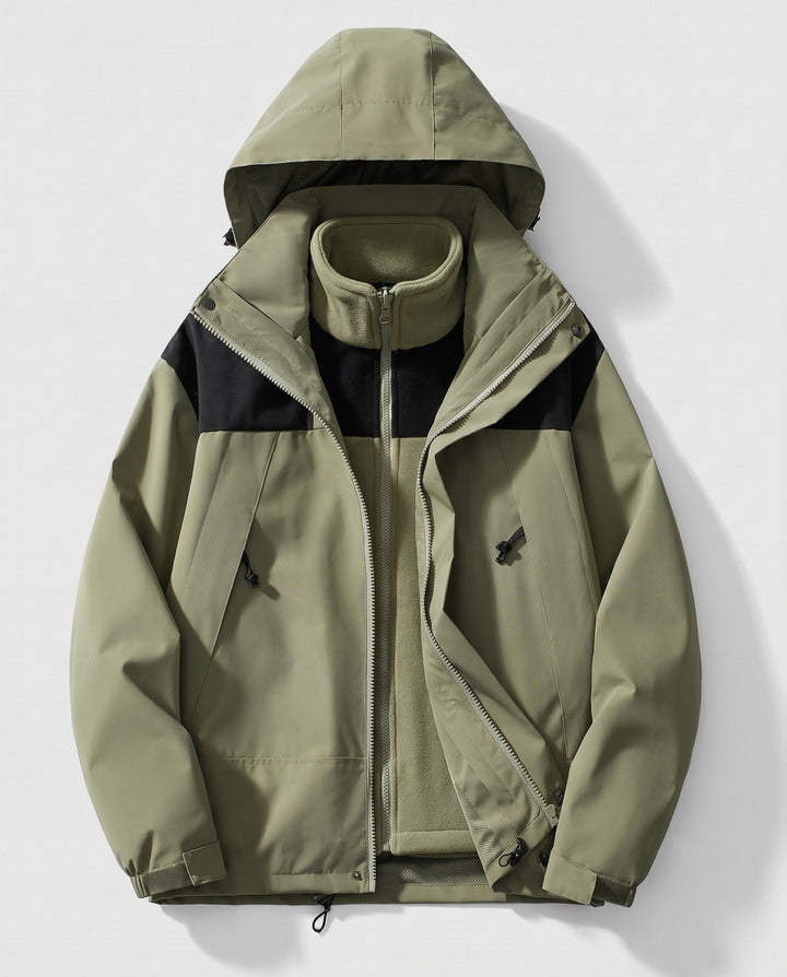 Herren Zweilagige Softshell‑Allwetterjacke mit herausnehmbarer Polar‑Innenjacke