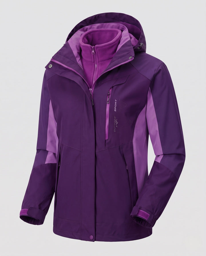 Herren Zweilagige Softshell-Outdoorjacke mit abnehmbarer Fleece-Innenjacke