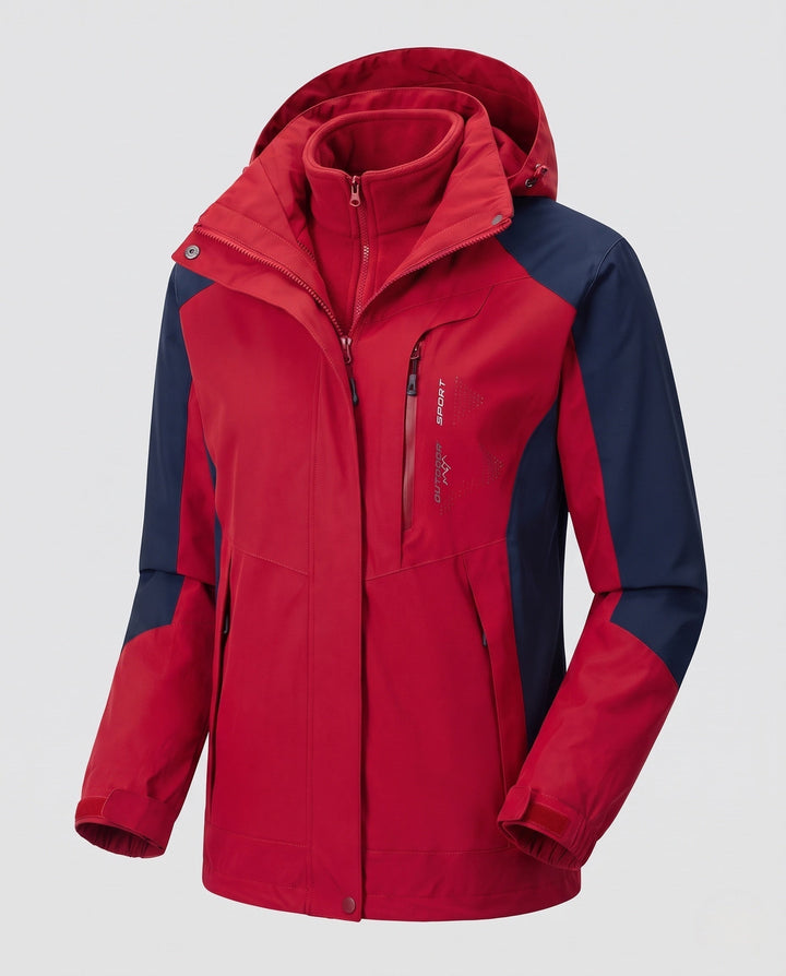 Herren Zweilagige Softshell-Outdoorjacke mit abnehmbarer Fleece-Innenjacke