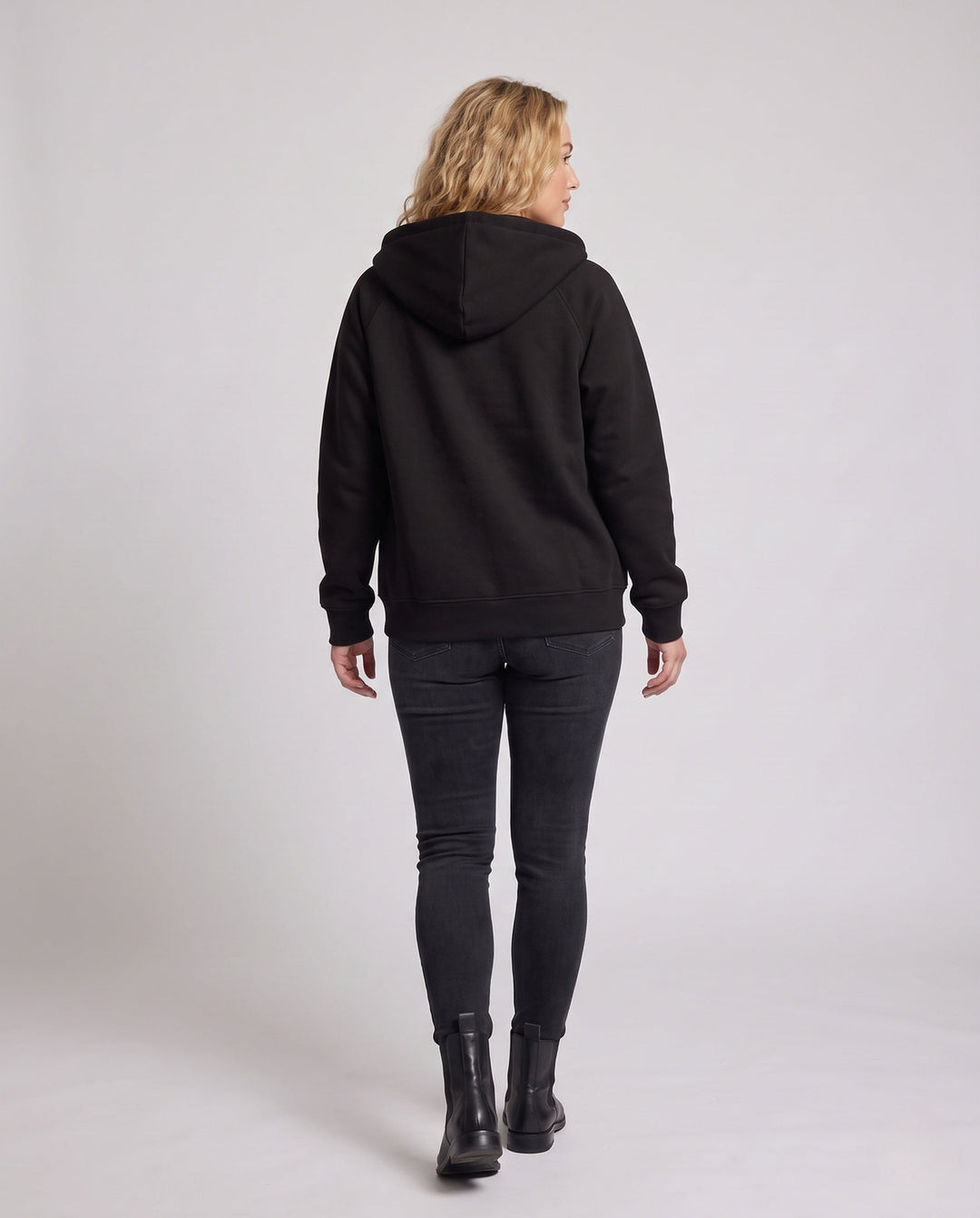 Unisex oversize-polarowa-zamkiemjacke im Minimalstil mit Kapuze und Kängurutaschen