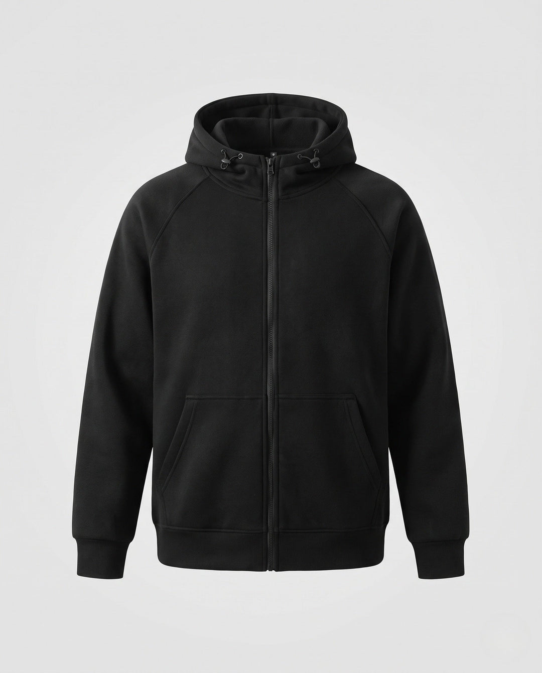 Unisex oversize-polarowa-zamkiemjacke im Minimalstil mit Kapuze und Kängurutaschen