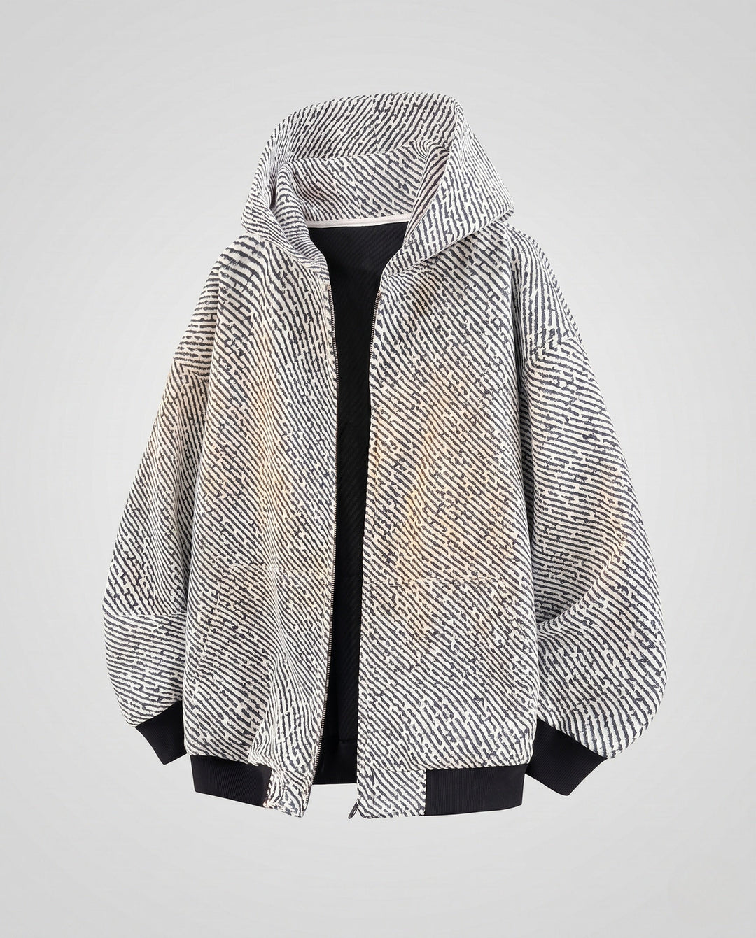 Unisex oversize Teddy-polarowa-Kapuzenjacke mit durchgehendem Reißverschluss und aufgesetzten Eingrifftaschen