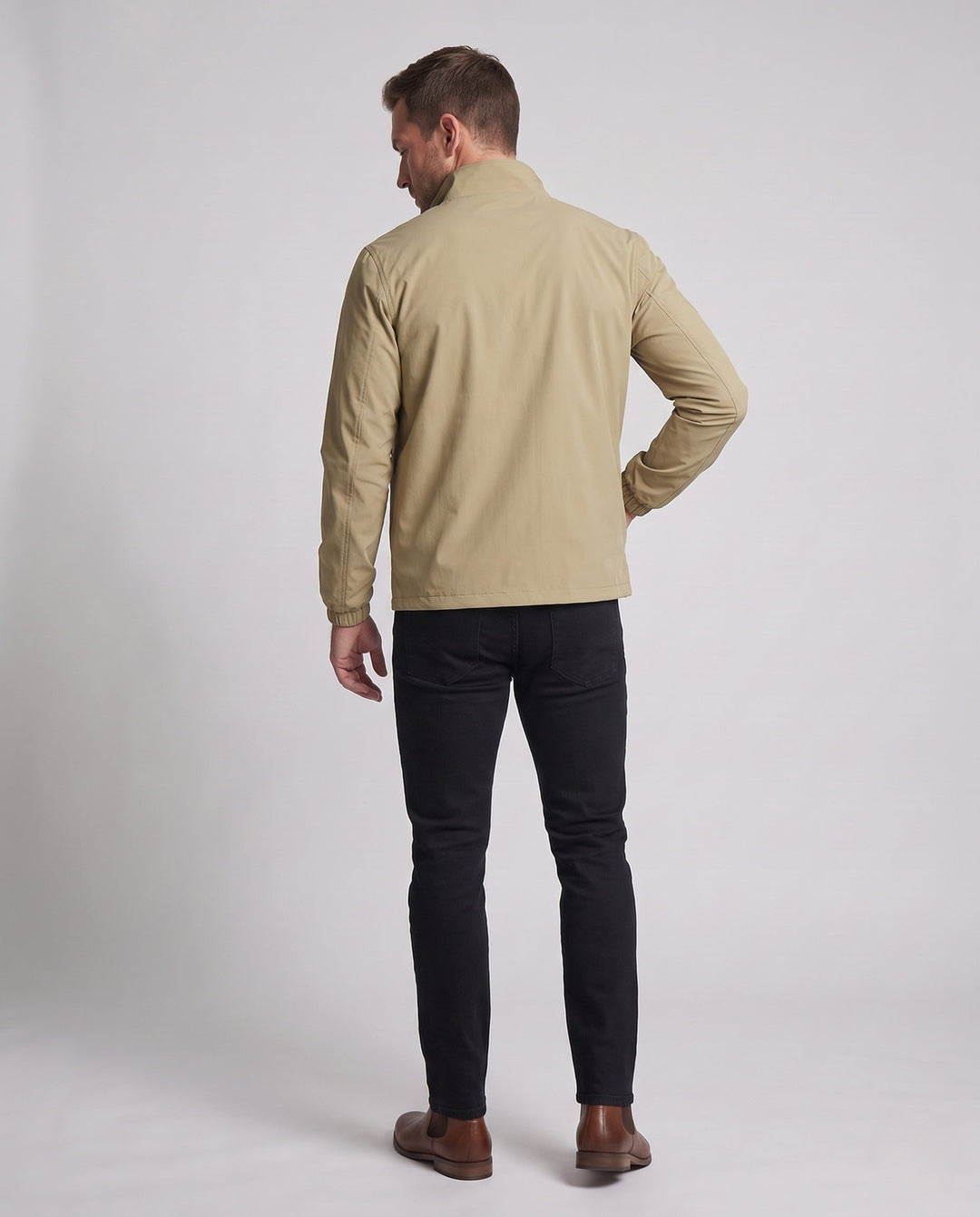 Unisex Ultraleichte zamkiem-Übergangsjacke mit Stehkragen, Reißverschlusstaschen &amp; windabweisendem Material