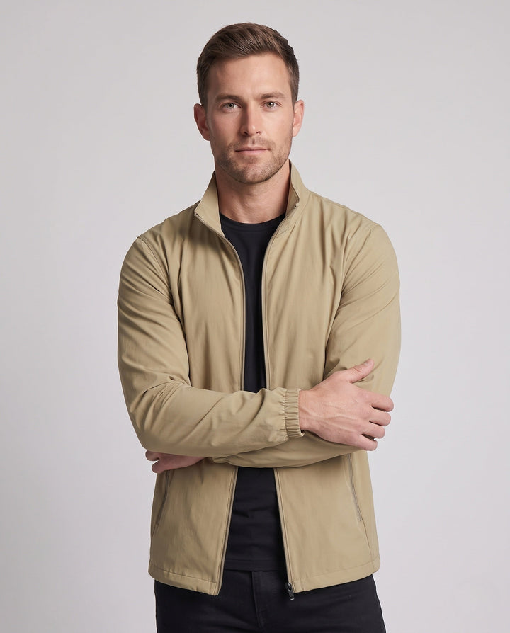 Unisex Ultraleichte zamkiem-Übergangsjacke mit Stehkragen, Reißverschlusstaschen &amp; windabweisendem Material