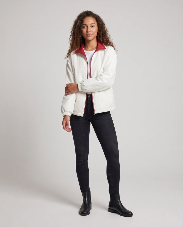 Unisex Wende-Übergangsjacke mit hochschließendem Kragen, Reißverschluss &amp; elastischen Bündchen