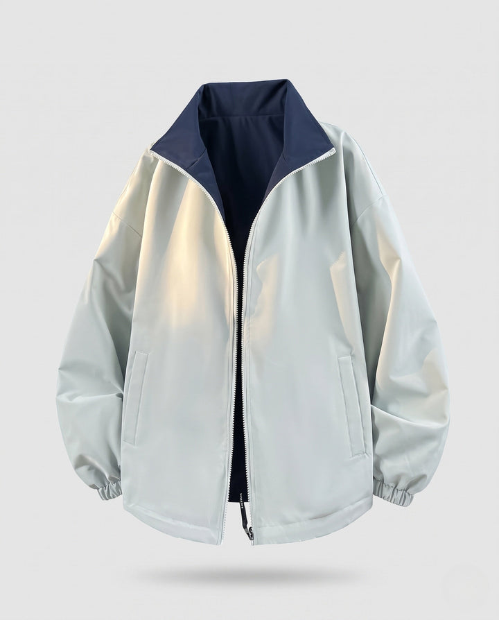 Unisex Wende-Übergangsjacke mit hochschließendem Kragen, Reißverschluss &amp; elastischen Bündchen