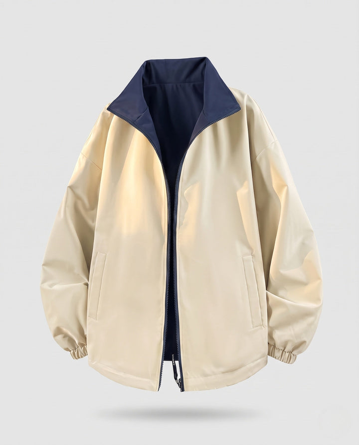 Unisex Wende-Übergangsjacke mit hochschließendem Kragen, Reißverschluss &amp; elastischen Bündchen