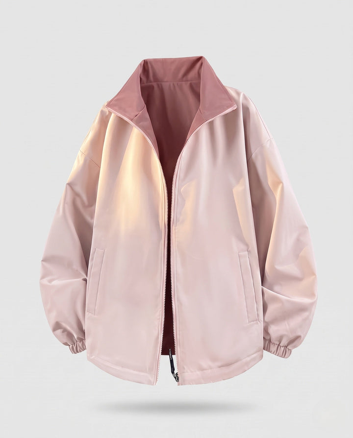Unisex Wende-Übergangsjacke mit hochschließendem Kragen, Reißverschluss &amp; elastischen Bündchen