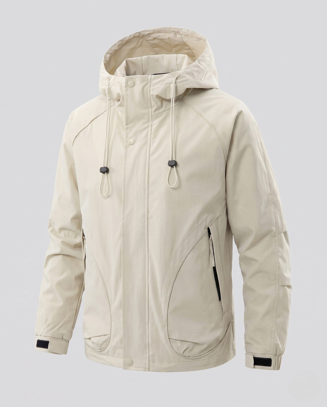 Męski Lekki Outdoorowy Kurtka z Regulowany Kaptur Zapięcie