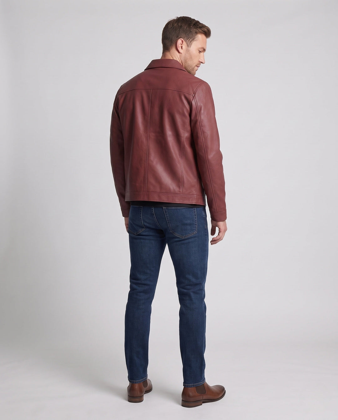 Męski Fashion Skóra Kurtka