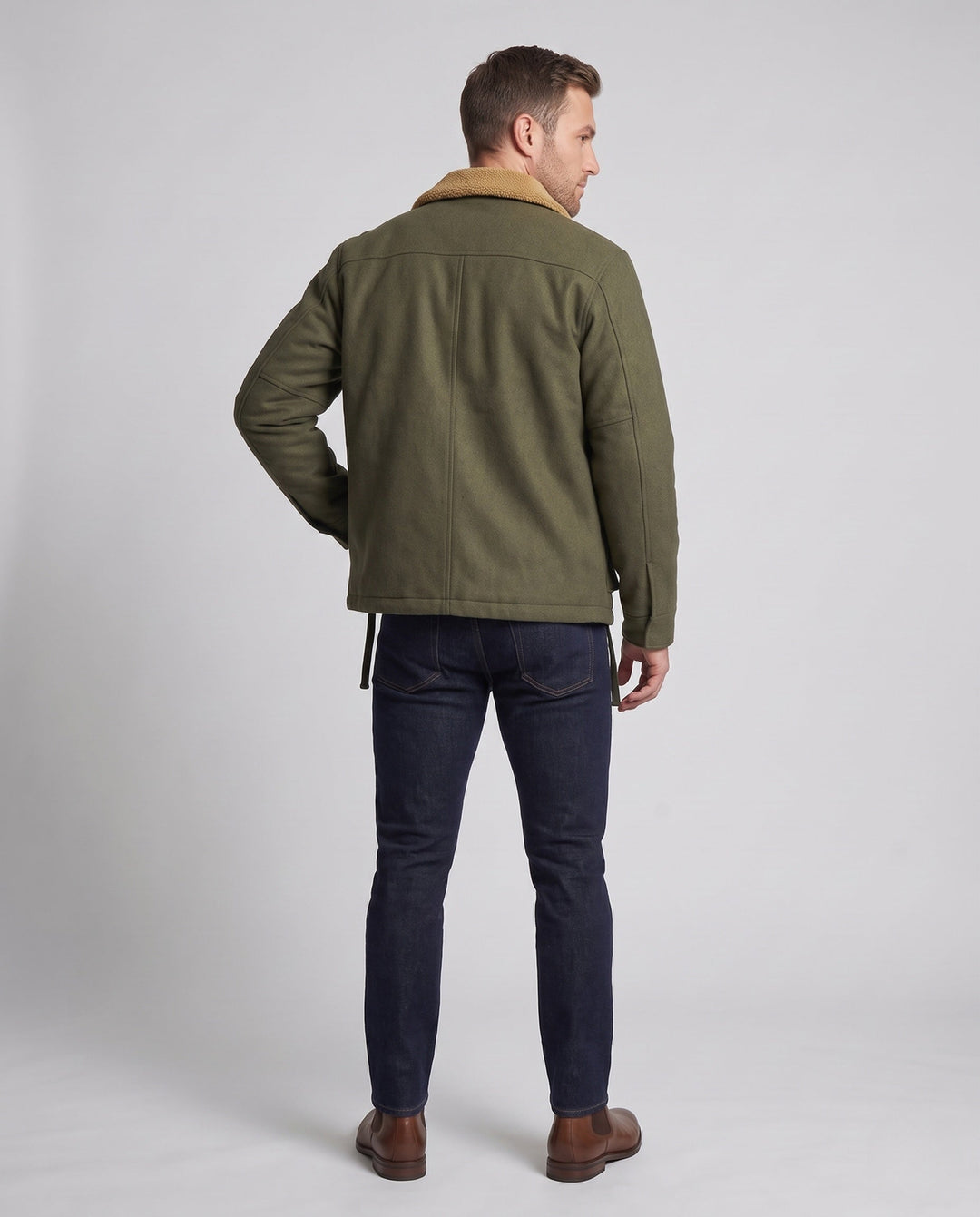 Męski Stylowy Transitional Kurtka z Polar teddy Wewnętrzny Podszewka