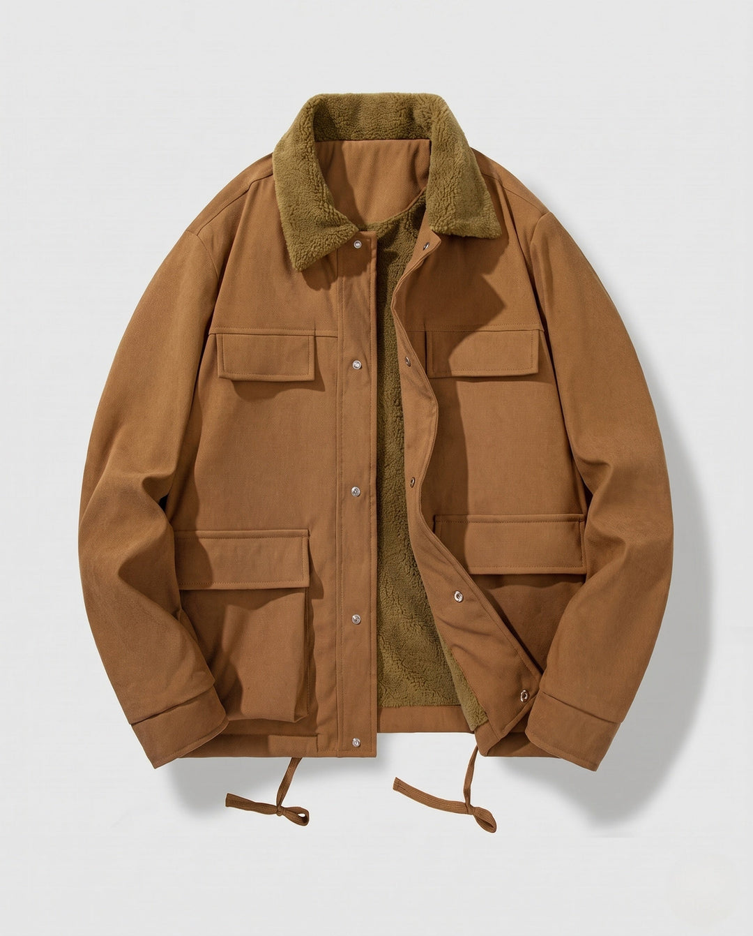 Męski Stylowy Transitional Kurtka z Polar teddy Wewnętrzny Podszewka