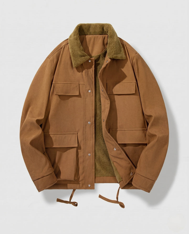 Męski Stylowy Transitional Kurtka z Polar teddy Wewnętrzny Podszewka