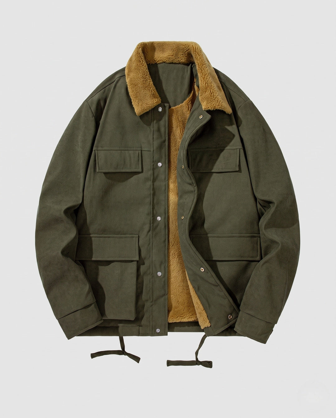Męski Stylowy Transitional Kurtka z Polar teddy Wewnętrzny Podszewka