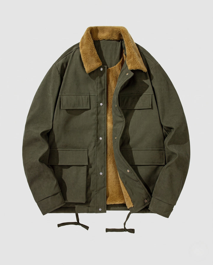 Męski Stylowy Transitional Kurtka z Polar teddy Wewnętrzny Podszewka