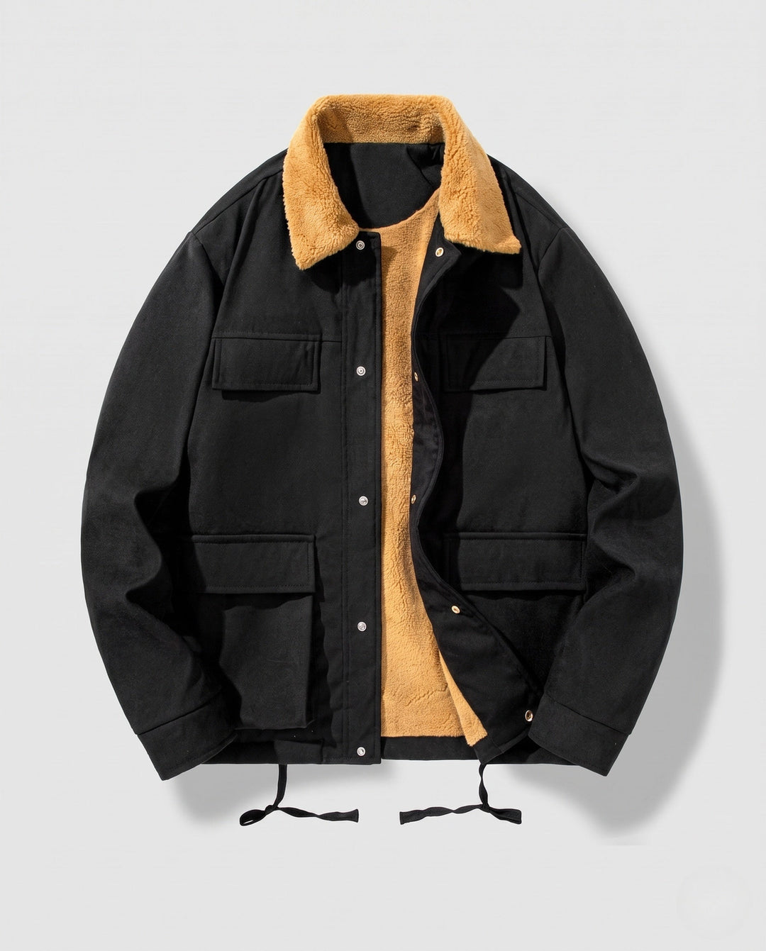 Męski Stylowy Transitional Kurtka z Polar teddy Wewnętrzny Podszewka