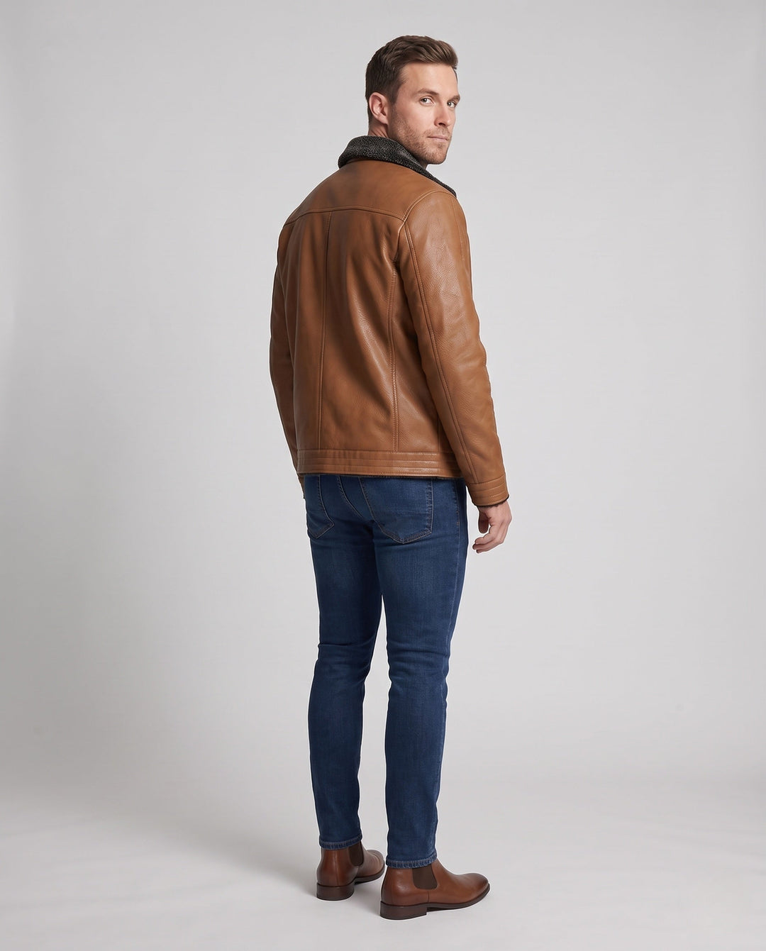 Męski Klasyczny Skóra Kurtka