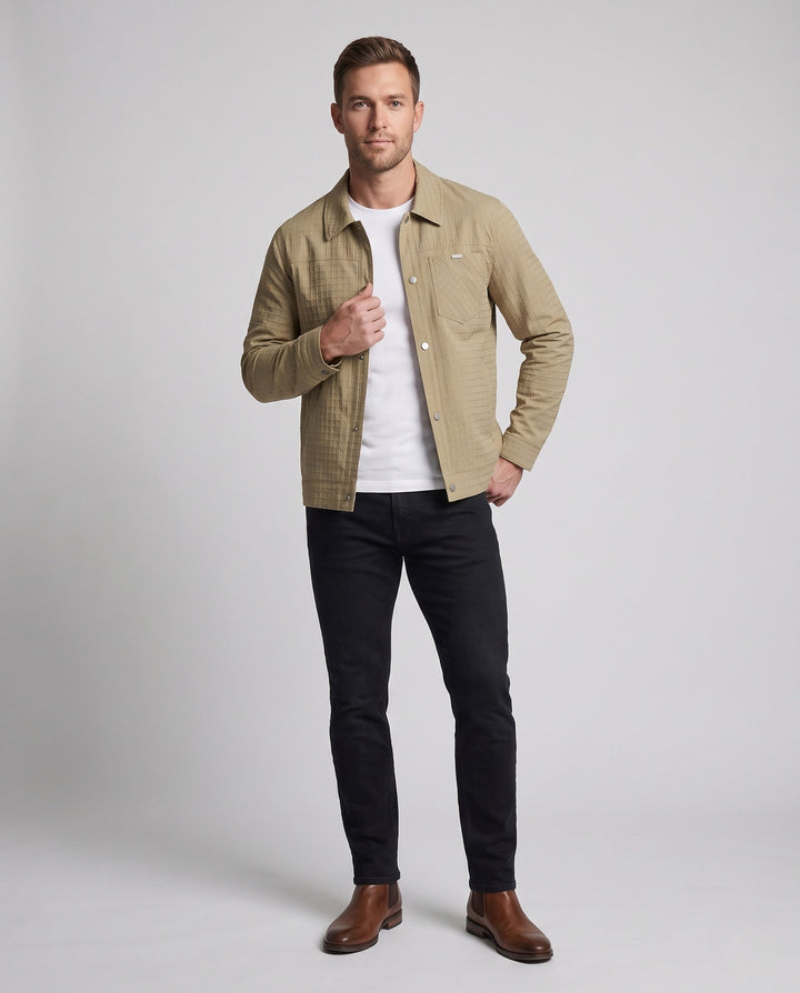 Męski Casual Check Kurtka