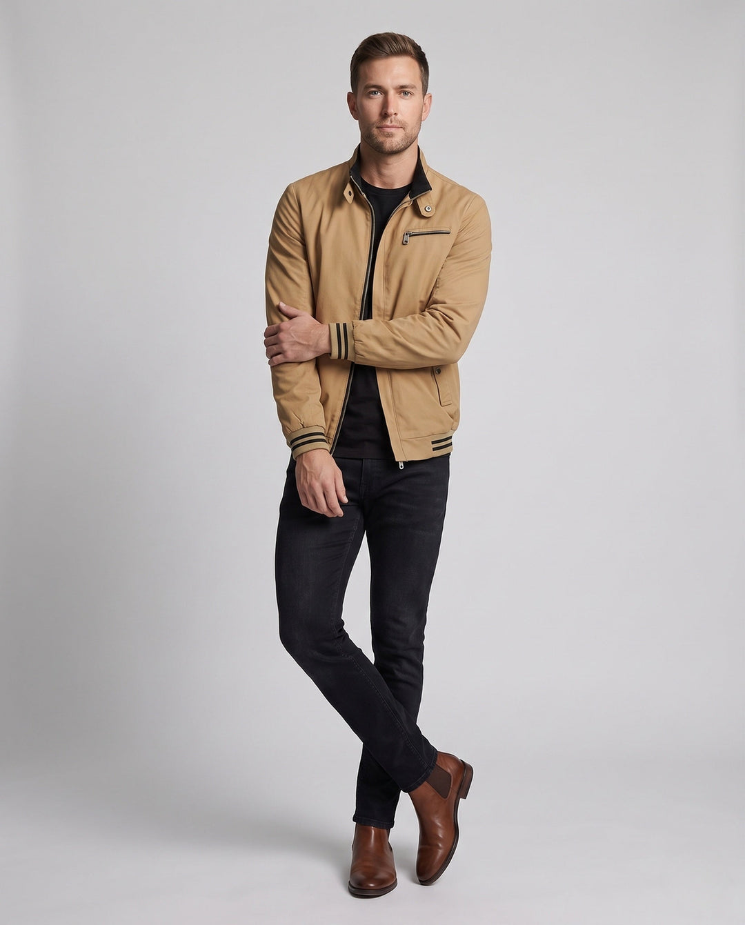 Męski Lekki Transitional Kurtka z Kieszenie