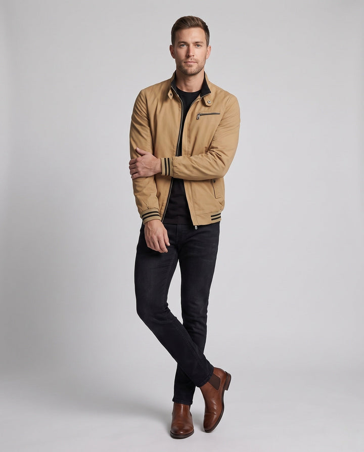 Męski Lekki Transitional Kurtka z Kieszenie
