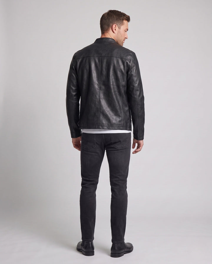 Męski Fashion Skóra Kurtka