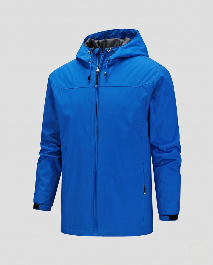 Męska lekka funkcjonalne kurtka outdoorowa z kapturem, Multi-warstwa softshell i Hidden zamkiem
