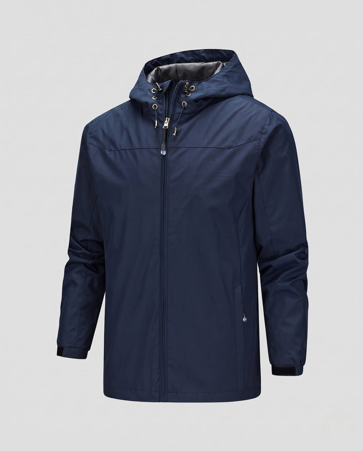 Męska lekka funkcjonalne kurtka outdoorowa z kapturem, Multi-warstwa softshell i Hidden zamkiem