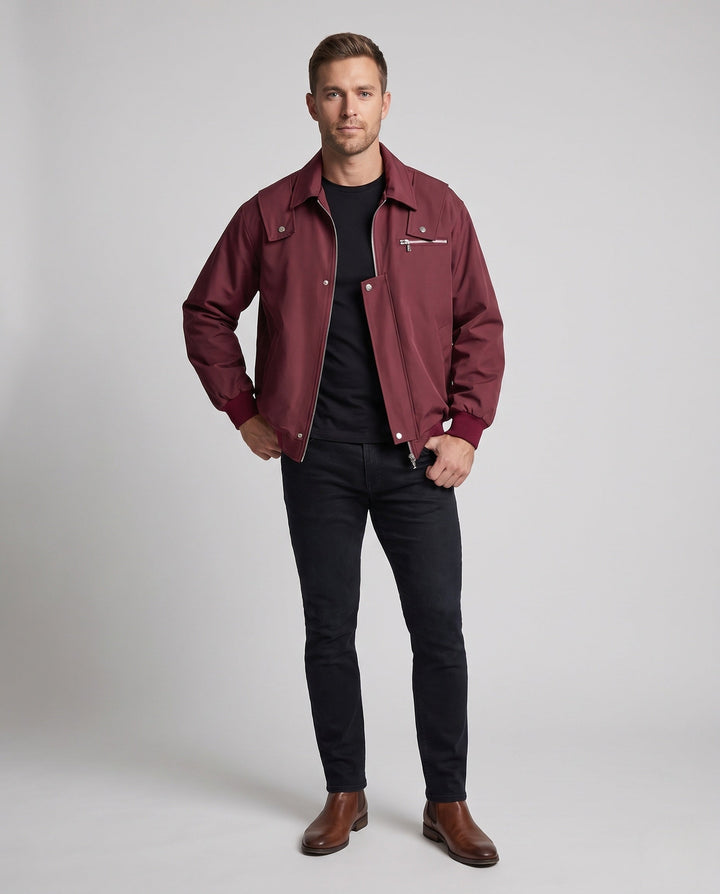 Męski Fashion Transitional Kurtka z Praktyczny Kieszenie