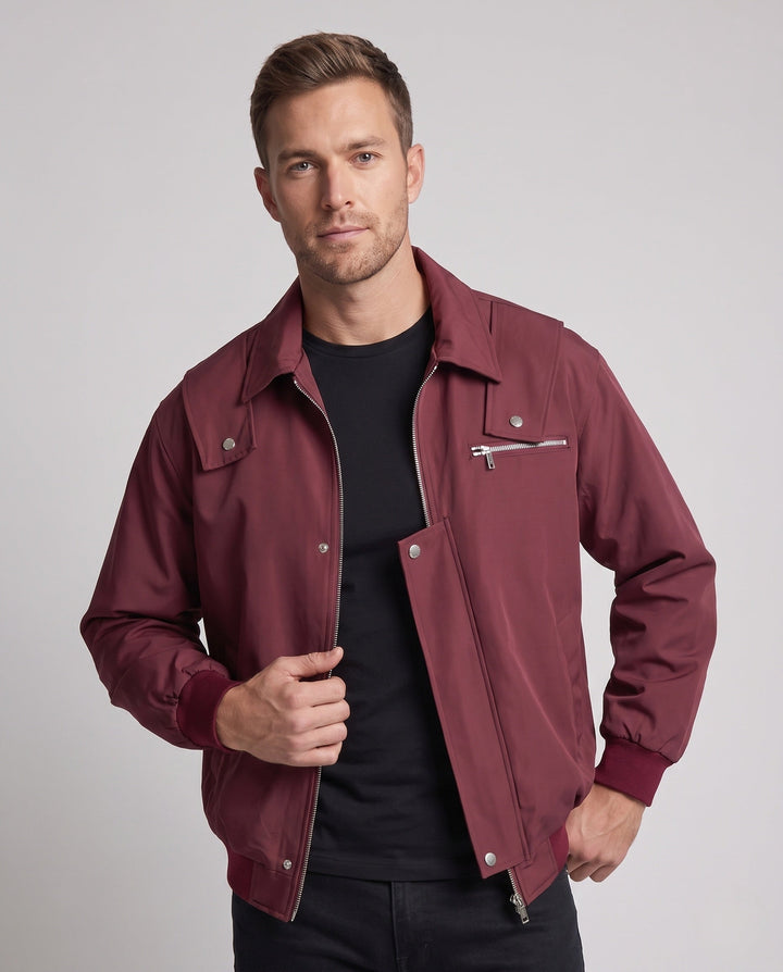 Męski Fashion Transitional Kurtka z Praktyczny Kieszenie