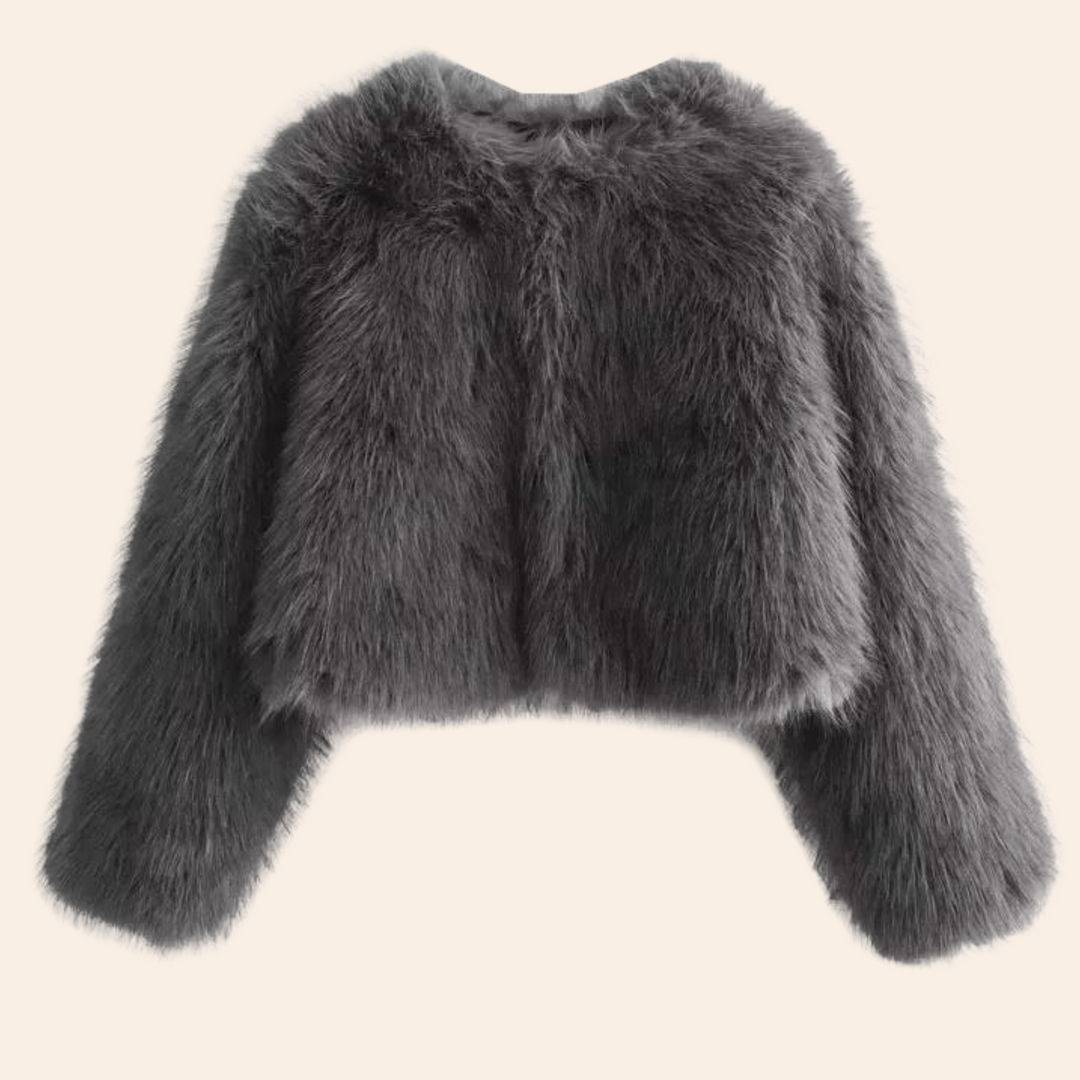 Krótka kurtka zimowa w imitacja fur