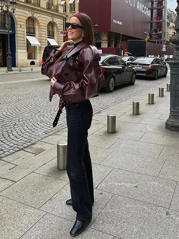 Kurtka z imitacji skóry