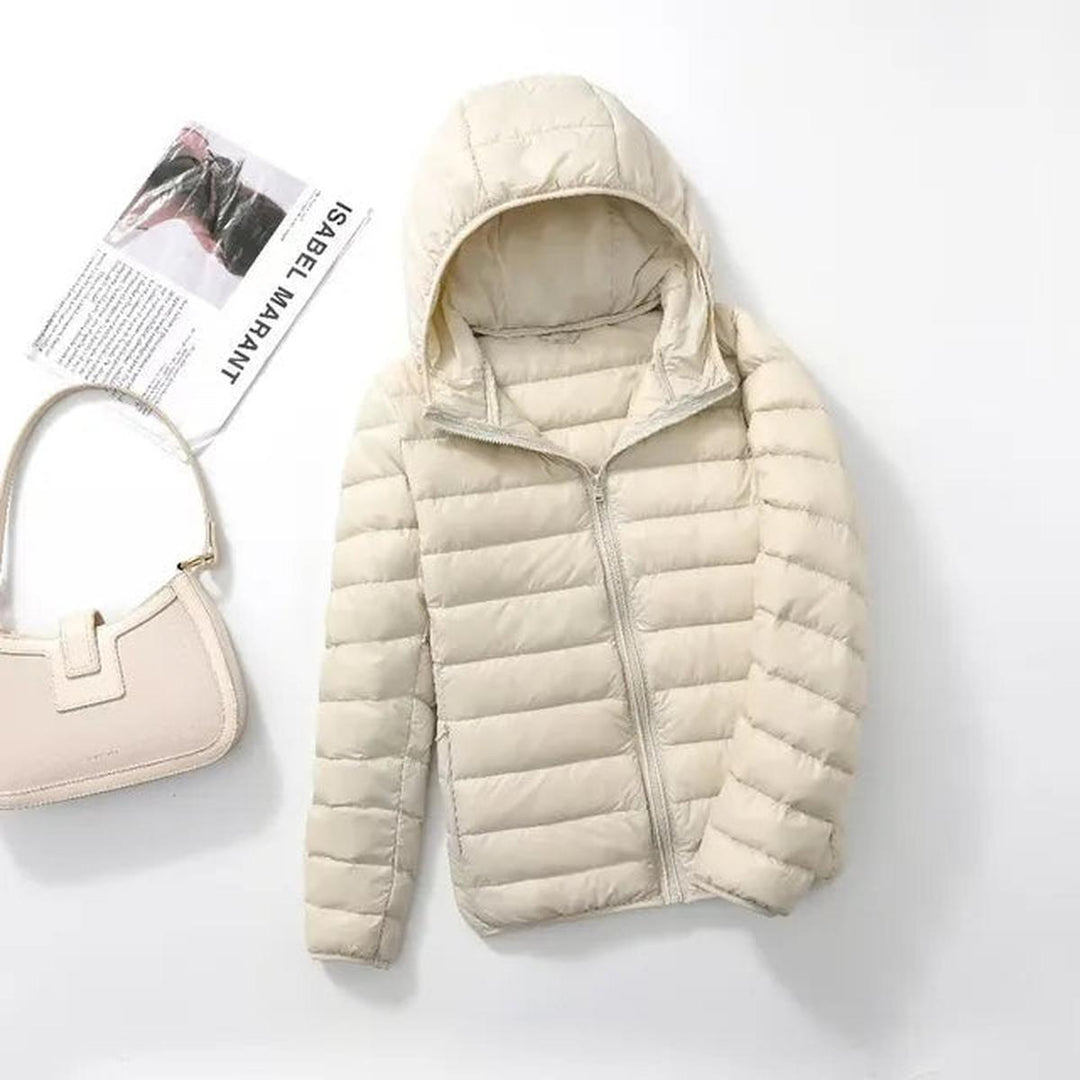 Ultralekki Packable Down Kurtka z Kaptur