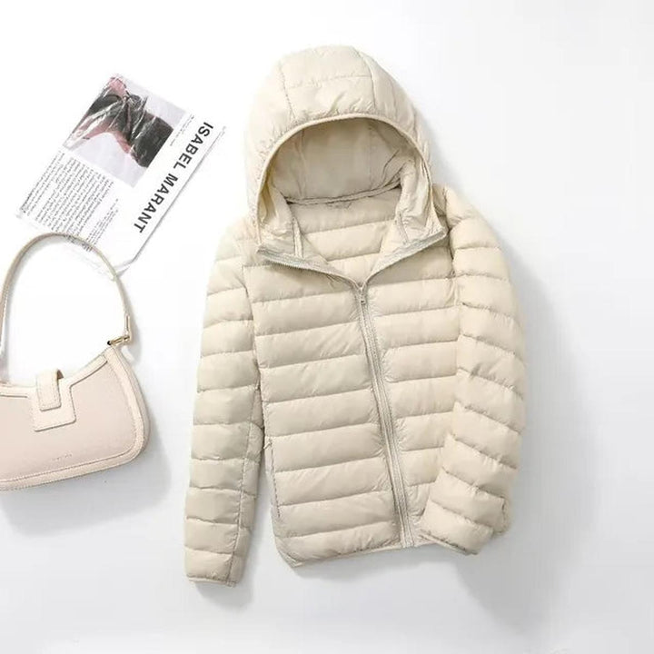 Ultralekki Packable Down Kurtka z Kaptur