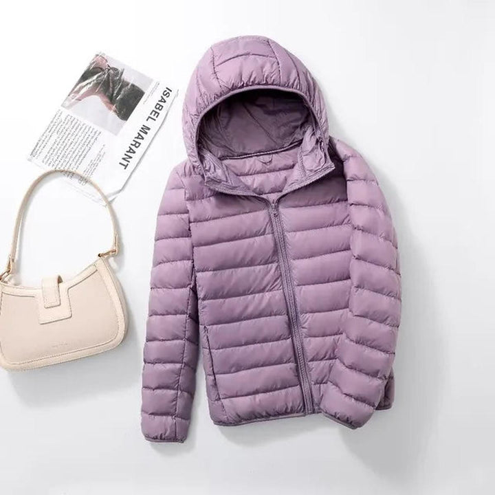 Ultralekki Packable Down Kurtka z Kaptur