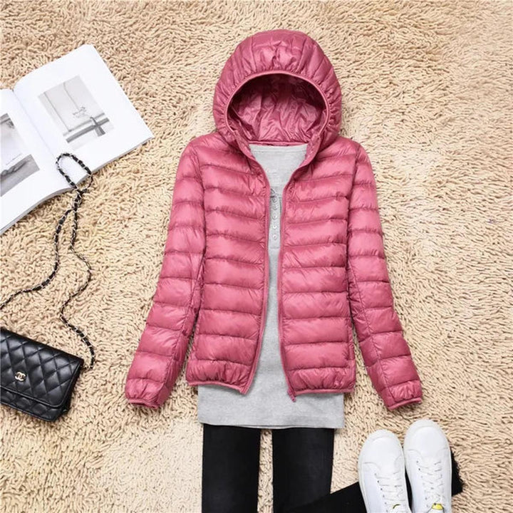 Ultralekki Packable Down Kurtka z Kaptur