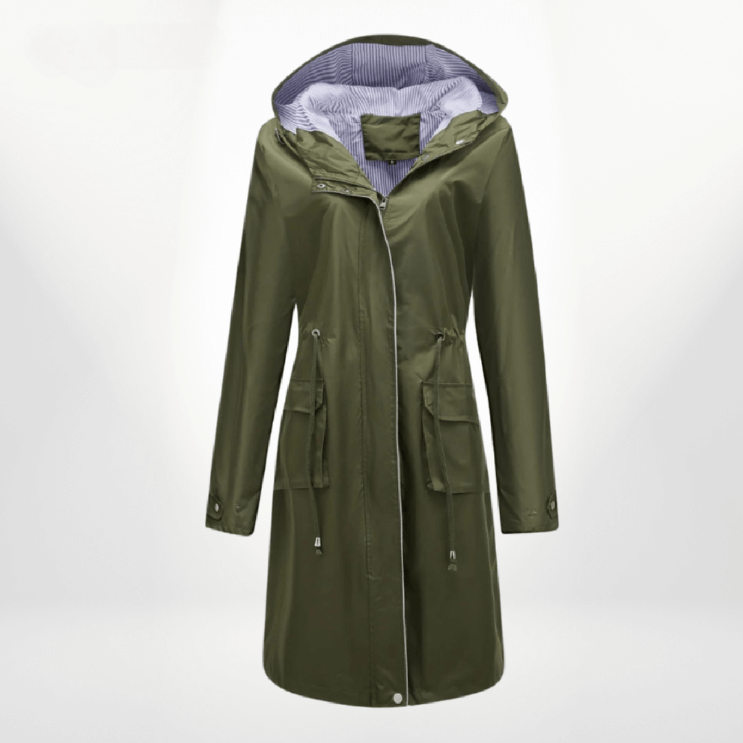 Wodoodporna Trench płaszcz z regulowany Fit