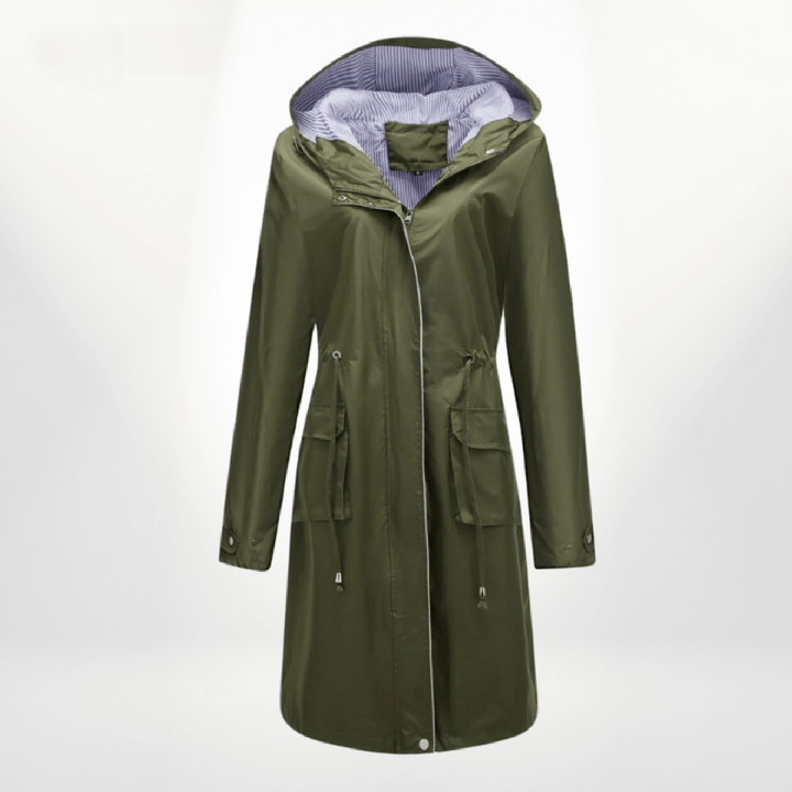 Wodoodporna Trench płaszcz z regulowany Fit